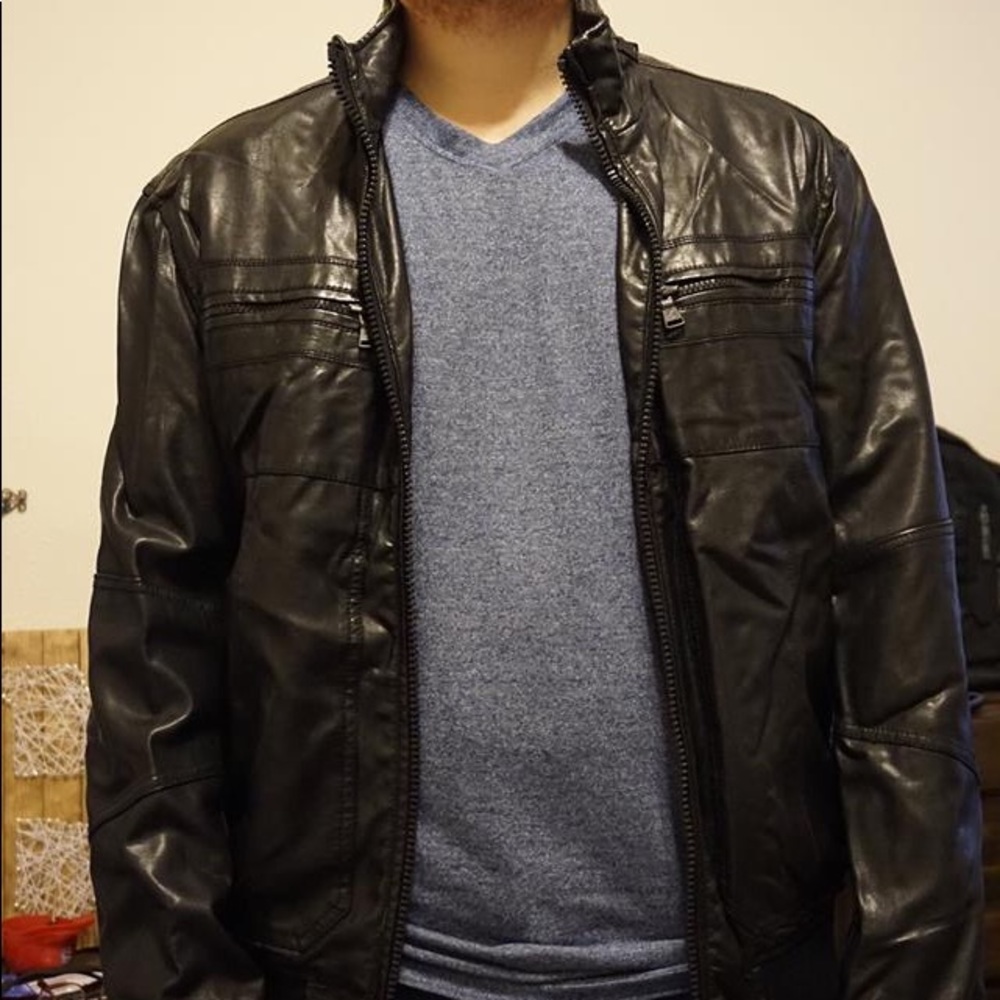 Black Express leather jacket